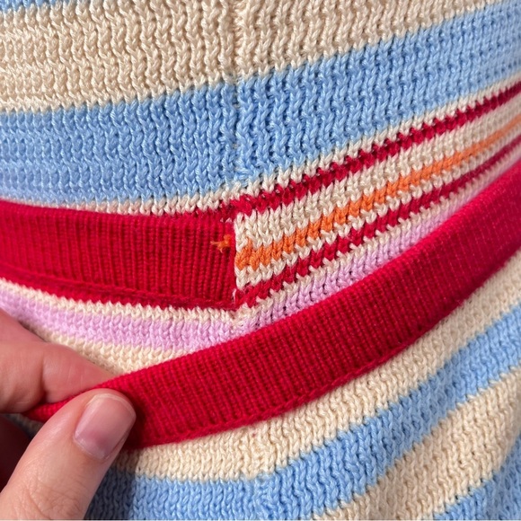 Tularosa Striped Wrap Sweater Size Medium Short Sleeve Athletic Preppy Summer - Picture 7 of 8